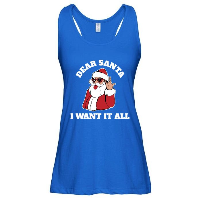 Dear Santa I Want It All Gift Ladies Essential Flowy Tank