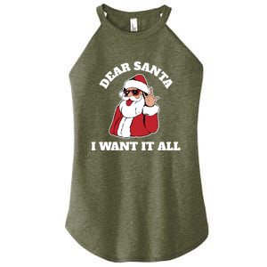 Dear Santa I Want It All Gift Women's Perfect Tri Rocker Tank