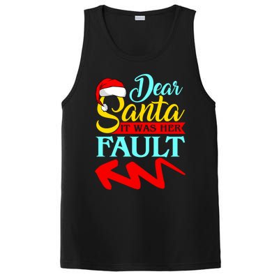 Dear Santa It Was Her Fault (Arrow Pointing Left) Christmas Gift PosiCharge Competitor Tank