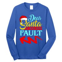 Dear Santa It Was Her Fault (Arrow Pointing Left) Christmas Gift Long Sleeve Shirt