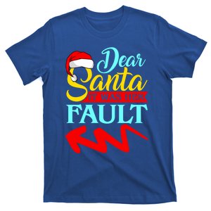 Dear Santa It Was Her Fault (Arrow Pointing Left) Christmas Gift T-Shirt