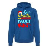 Dear Santa It Was Her Fault (Arrow Pointing Left) Christmas Gift Premium Hoodie