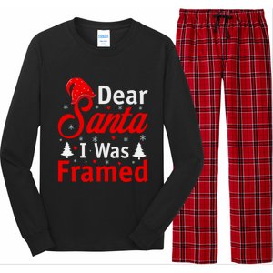 Dear Santa I Was Framed Gift Long Sleeve Pajama Set