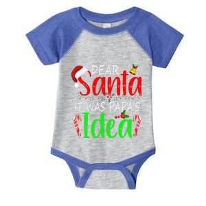 Dear Santa It Was Papas Idea Funny Christmas Santa Naughty Infant Baby Jersey Bodysuit