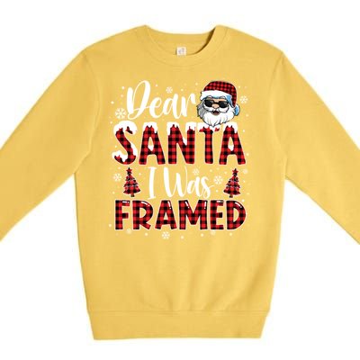 Dear Santa I Was Framed Christmas Naughty List Costume Funny Gift Premium Crewneck Sweatshirt