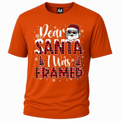 Dear Santa I Was Framed Christmas Naughty List Costume Funny Gift Cooling Performance Crew T-Shirt