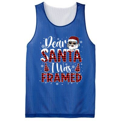 Dear Santa I Was Framed Christmas Naughty List Costume Funny Gift Mesh Reversible Basketball Jersey Tank