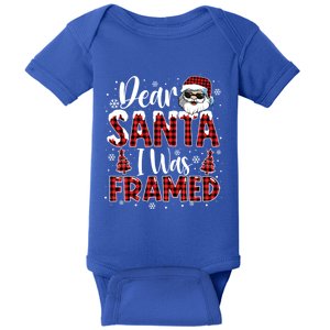 Dear Santa I Was Framed Christmas Naughty List Costume Funny Gift Baby Bodysuit