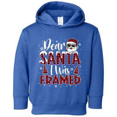 Dear Santa I Was Framed Christmas Naughty List Costume Funny Gift Toddler Hoodie