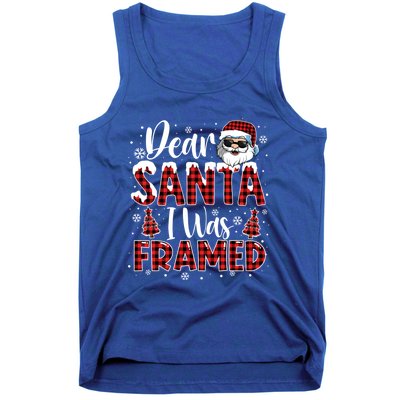 Dear Santa I Was Framed Christmas Naughty List Costume Funny Gift Tank Top