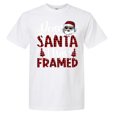 Dear Santa I Was Framed Christmas Naughty List Costume Funny Gift Garment-Dyed Heavyweight T-Shirt