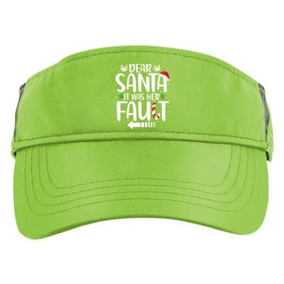 Dear Santa It Was Her Fault Matching Christmas Couples Funny Gift Adult Drive Performance Visor