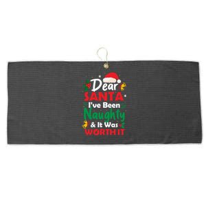 Dear Santa IVe Been Naughty And It Was Worth It Christmas Great Gift Large Microfiber Waffle Golf Towel