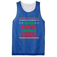 Dear Santa I Really Tried Funny Ugly Christmas Sweater Gift Mesh Reversible Basketball Jersey Tank