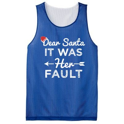 Dear Santa It Was Her Fault Great Gift Mesh Reversible Basketball Jersey Tank