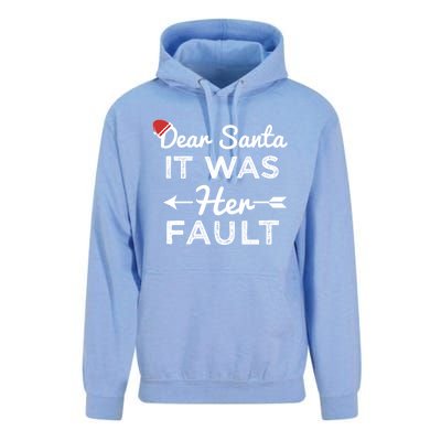 Dear Santa It Was Her Fault Great Gift Unisex Surf Hoodie