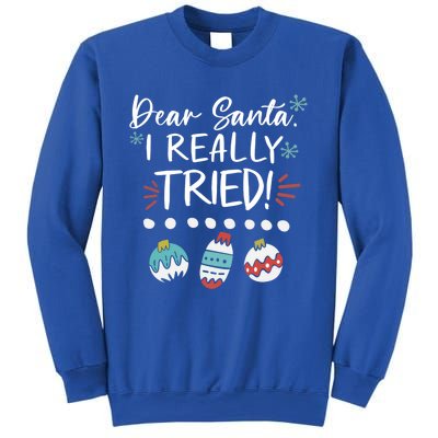 Dear Santa I Really Tried Family Group Christmas Matching Meaningful Gift Sweatshirt