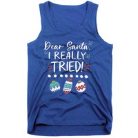 Dear Santa I Really Tried Family Group Christmas Matching Meaningful Gift Tank Top