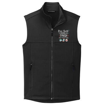 Dear Santa I Really Tried Family Group Christmas Matching Meaningful Gift Collective Smooth Fleece Vest