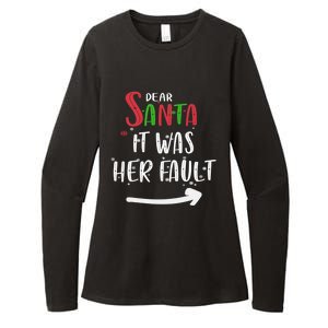 Dear Santa It Was His Fault His And Her Christmas Gift Womens CVC Long Sleeve Shirt