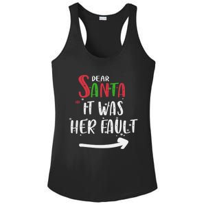 Dear Santa It Was His Fault His And Her Christmas Gift Ladies PosiCharge Competitor Racerback Tank