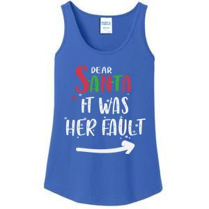 Dear Santa It Was His Fault His And Her Christmas Gift Ladies Essential Tank