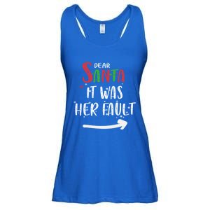 Dear Santa It Was His Fault His And Her Christmas Gift Ladies Essential Flowy Tank