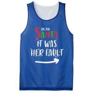 Dear Santa It Was His Fault His And Her Christmas Gift Mesh Reversible Basketball Jersey Tank