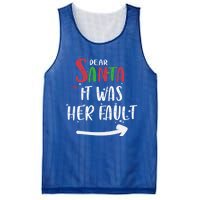 Dear Santa It Was His Fault His And Her Christmas Gift Mesh Reversible Basketball Jersey Tank