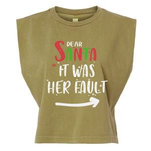 Dear Santa It Was His Fault His And Her Christmas Gift Garment-Dyed Women's Muscle Tee