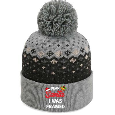 Dear Santa I Was Framed Gift The Baniff Cuffed Pom Beanie