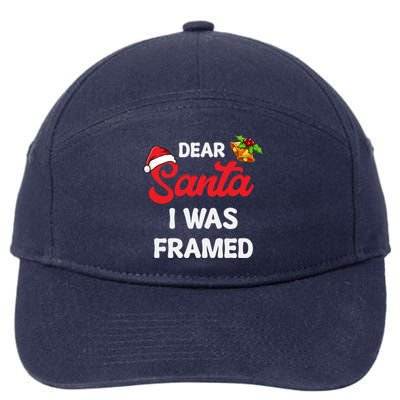 Dear Santa I Was Framed Gift 7-Panel Snapback Hat