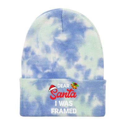 Dear Santa I Was Framed Gift Tie Dye 12in Knit Beanie