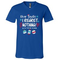 Dear Santa I Regret Nothing Funny Christmas Pajama Cute Gift V-Neck T-Shirt