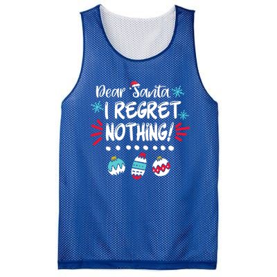 Dear Santa I Regret Nothing Funny Christmas Pajama Cute Gift Mesh Reversible Basketball Jersey Tank