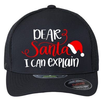 Dear Santa I Can Explain Christmas Xmas Gift Flexfit Unipanel Trucker Cap