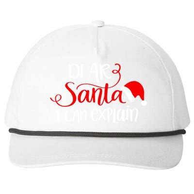 Dear Santa I Can Explain Christmas Xmas Gift Snapback Five-Panel Rope Hat