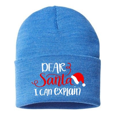 Dear Santa I Can Explain Christmas Xmas Gift Sustainable Knit Beanie