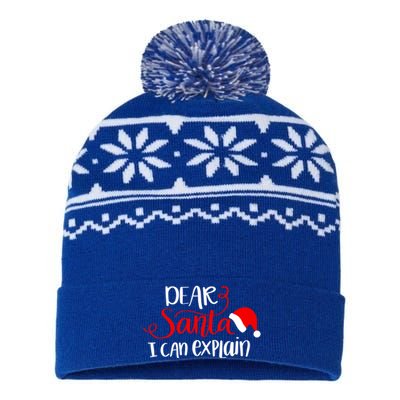 Dear Santa I Can Explain Christmas Xmas Gift USA-Made Snowflake Beanie