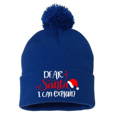 Dear Santa I Can Explain Christmas Xmas Gift Pom Pom 12in Knit Beanie