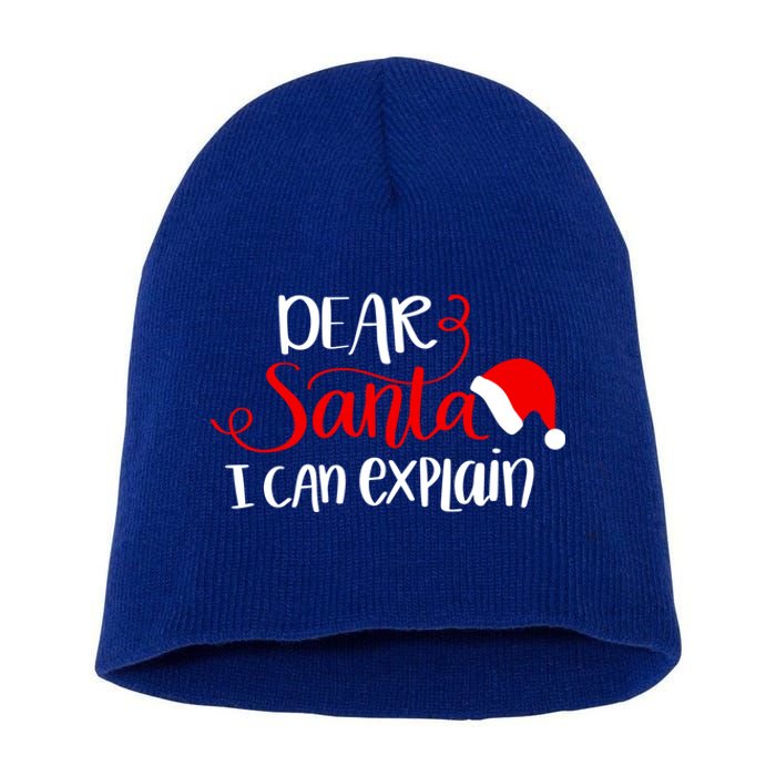 Dear Santa I Can Explain Christmas Xmas Gift Short Acrylic Beanie