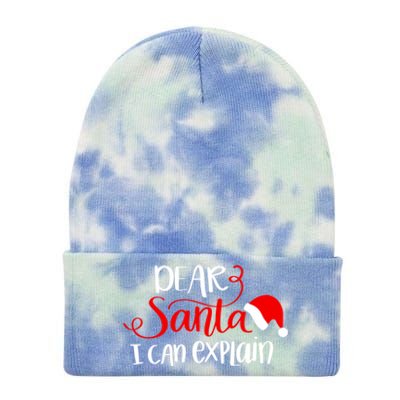 Dear Santa I Can Explain Christmas Xmas Gift Tie Dye 12in Knit Beanie