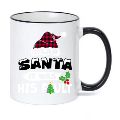 Dear Santa It Was His Fault His And Her Christmas Great Gift 11oz Black Color Changing Mug