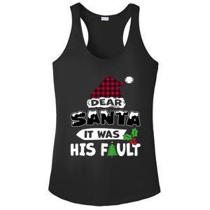 Dear Santa It Was His Fault His And Her Christmas Great Gift Ladies PosiCharge Competitor Racerback Tank