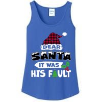 Dear Santa It Was His Fault His And Her Christmas Great Gift Ladies Essential Tank