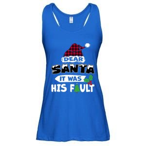 Dear Santa It Was His Fault His And Her Christmas Great Gift Ladies Essential Flowy Tank