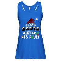 Dear Santa It Was His Fault His And Her Christmas Great Gift Ladies Essential Flowy Tank