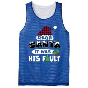 Dear Santa It Was His Fault His And Her Christmas Great Gift Mesh Reversible Basketball Jersey Tank