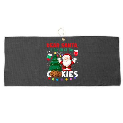 Dear Santa I Ate All Of The Christmas Cookies Baking Crew Gift Large Microfiber Waffle Golf Towel