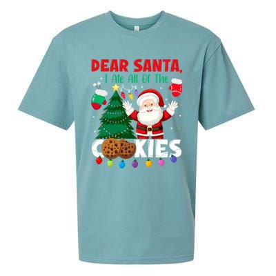 Dear Santa I Ate All Of The Christmas Cookies Baking Crew Gift Sueded Cloud Jersey T-Shirt